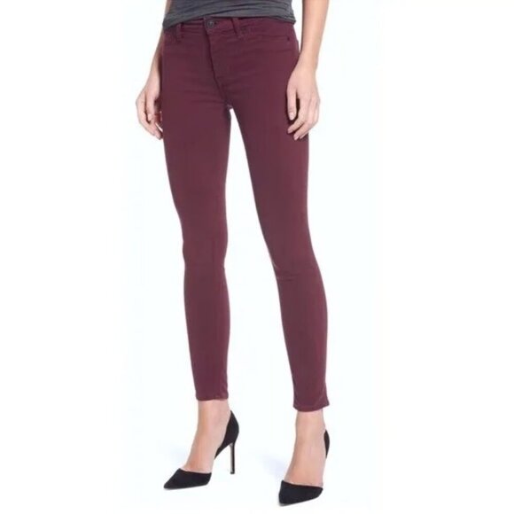 VINCE Burgundy  Skinny Jeans Size 28 - Picture 1 of 10